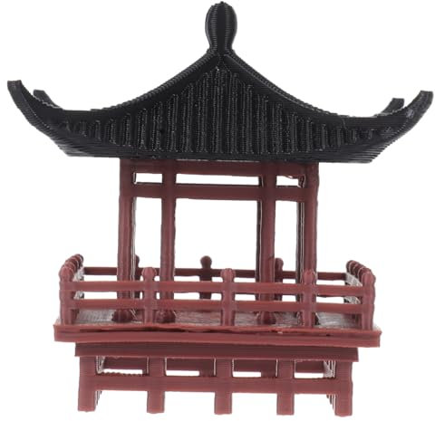 TOYANDONA Decorazione Padiglione Cinese in Miniatura Per Bonsai e Giardino, Ornamento Tradizionale in Plastica Retrò, Statuetta Micro Paesaggio Da Tavolo Per Interno Ed Esterno