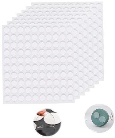 Yeenano Transparente Adhesivo Redondo,600 pcs Extraíbles Puntos Adhesivos Doble Cara Multipropósito Transparente Pegajosa Cinta Redonda Cara Adhesivo Removible para Decoración Festivales,Navidad,DIY