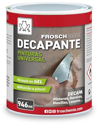FROSCHEMIE Decapante en Gel – Eliminador de Pintura, Barniz y Lasur – Decapante de Acción Profunda para Madera – No Oscurece la Madera – Alta Eficacia (1 Litro)