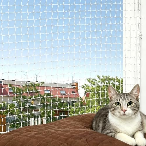FORNORM Filet Chat Balcon 10 x 3 m - Installation sans Perçage | Vis et Sangles de Fixation incluses, Nylon Résistant aux Déchirures, pour Balcons, FenêTres, Terrasses et Balcons