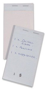 PAD Duplicate Pad Carbonless Perforated Numbered 1-50 76mmx140mm Ref PAD20 [Pack of 50]