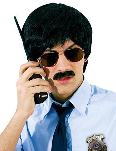 Detektiv Bart Kostüm Zubehör schwarz