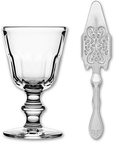 1x La Rochere Absinth Glas Perigord 190 ml + 1x Absinth Löffel Antique