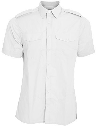 Kustom Kit Mens Short Sleeve Pilot Shirt (16.5) (White)