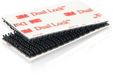 3M Dual Lock SJ 3550 10x Stück Klebepads 25,4 mm x 50mm - Druckverschluss Klebeband ; schwarz ; für 5 reversible Verbindungen