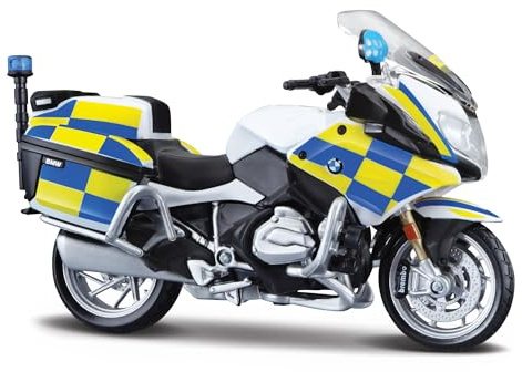 Maisto AUTHORITY POLICE Motorbike - 1:18 Scale - Incredibly Detailed Die-Cast Replica Collectible Model Motorcycle, Yellow
