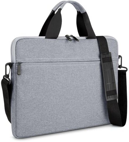 MicaYoung 15.6-16 Inch Laptop Sleeve Shoulder Bag Notebook Chromebook Computer Carrying Case Compatible with 15.6 inch Acer Asus Dell HP Thinkpad, Gray