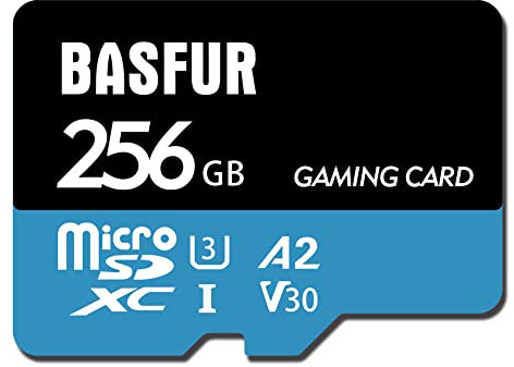 Basfur Scheda di memoria Micro SD 256 GB, adatta per telefoni, computer, droni e altri dispositivi Android, trasmissione ad alta velocità 170 MB/s, A2 U3 V30