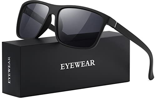 KWHZXGYY Sunglasses Men Polarized Sunglasses for Mens and Womens,Black Retro Sun Glasses Driving Fishing UV Protection