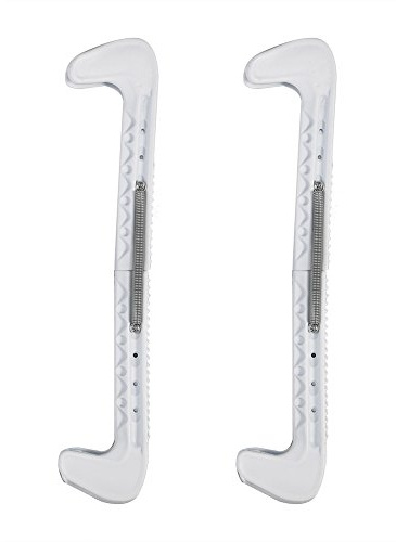 Tiiyee Protector de Cuchillas Patines Hielo, Protectores Hielos con Hebilla Ajustables Protectors Cubierta Cuchilla Patinaje Antideslizante Guardias sobre Hielo para Figuras Duras Universales(Blanco)
