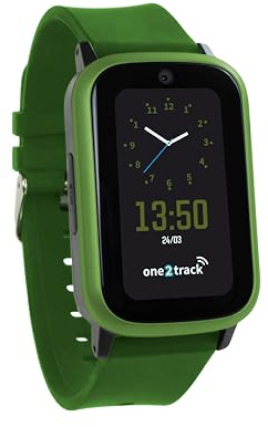 one2track - Smartwatch Kinder - Connect UP Grün - Kinder Smartwatch mit GPS - Serverstandort Niederlande - SOS Taste - 4G Videoanrufe - Ab 4 Jahren - Eltern App - Integrierte SIM Karte