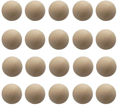 Maelsa® Lot de 20 cochonnets, buts pour Jeu de pétanque, visibilité Terrain, Accessoire Jeu de Boule - Matière : Bois - Couleur Naturel - Taille : 3 cm - Quantité 20. (Lot de 20, Bois Naturel)