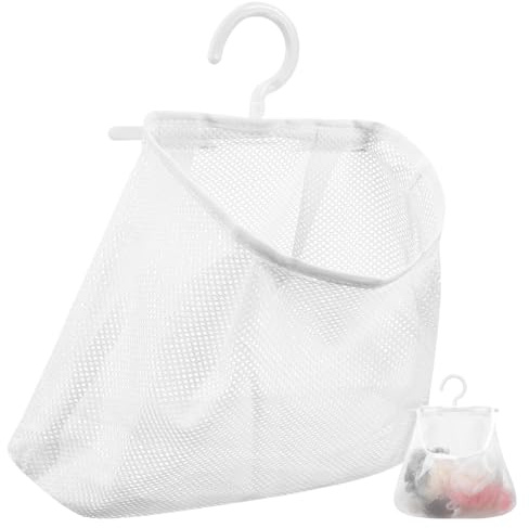 PRETYZOOM Storage Bag Clothes Peg Washable Clothespin Bag Mesh Drying Kitchen Mesh Pouch Hanging Laundry Laundry Underwear Travel White Portable Toy Polyester