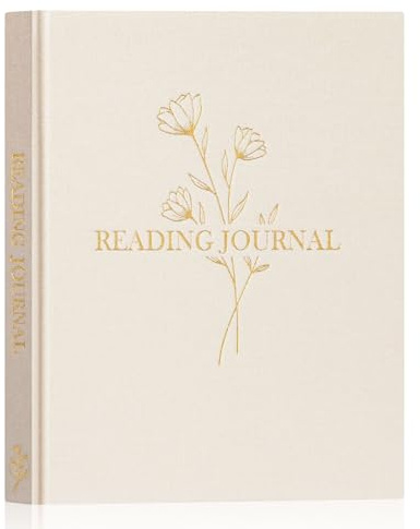 Lanpn Carnet de Lecture Livre a Remplir, Reading Journal de Lecture en lin, Planning au mois Tracker Wishlist Planning de Lecture Challenge Notes, Cahier de Lecture pour Book Addicts (Beige)