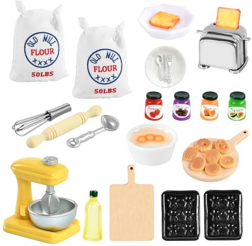 Cocina Accesorio para Casa de Muñecas, Accesorios de Cocina en Miniatura, 1:12 Miniatura Casa Muñecas Accesorios Cocina Set, Modelo de Comida en Miniatura, Accesorios de Cocina para Muñecas (A)