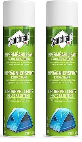 Scotchgard Spray Idrorepellente Heavy Duty, 400 ml - Ottimo per Tende, Zaini, Capispalla, Indumenti Sportivi e altro ancora (Confezione da 2)