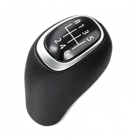 Elchuiaby 6 Speed Gear Shift Knob for Kia Sportage for Venga Rio 2016-2019, Leather Manual Transmission Classic Business Style for Car Interior Console