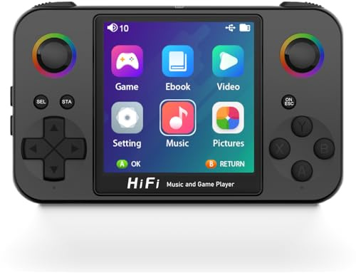 Tragbare Retro-Spielkonsole 3.0“ IPS-HD-Handheld-Spielgerät, wiederaufladbarer 2000 mAh Akku, USB Aufladung, über 6000 integrierte Klassische Spiele für EIN nostalgisches Spielerlebnis