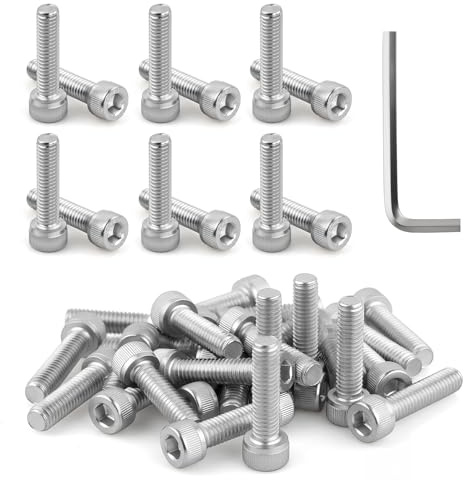 100pz Viti a Testa Cilindrica Esagonale - [M3-0.5 x 10mm] Acciaio Inossidabile 304 Filettatura Integrale Allen Drive per Motore Elettrico Ventola Stampa 3D Sostituzione, Argento