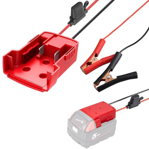 18 V 11 AWG kabel kompatibel med Milwaukee M18-batteri starthjälpadapter, med 11 AWG startkabel för att överbrygga bilar med verktyg, startkablar för bilbatteri (Milwaukee-11 AWG)