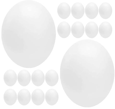 CORHAD 24 Piezas de Huevos Falsos de Plástico Realistas para Decoración de Nidos y Cría de Pájaros
