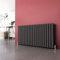 ELEGANT Radiator Horizontal Double Anthracite Designer Radiators 600 x 1190 mm Oval Column Double Panel Rad