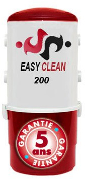 Aspirateur Centralisé Easy-Clean 200 - Rouge - Moteur à Refroidissement Direct - Silencieux Intégré - Garantie 5 Ans (jusqu'à 180 M²)