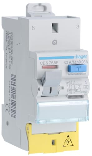 interrupteur différentiel hager - 63a - 30 ma - 2 pôles - type a - auto / vis