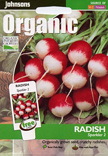 Johnsons Seeds - Pictorial Pack - Vegetable - Radish Sparkler 3 (Organic) - 450 Seeds