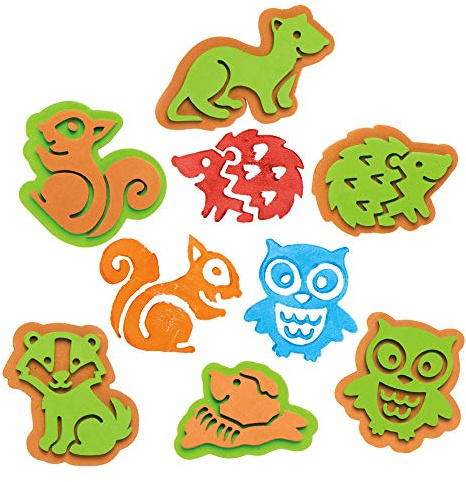 Baker Ross AX198 Stampini In Gommapiuma Animali Del Bosco - Confezione Da 10, Set Di Timbri Per Bambini, Ideali Per Progetti Artistici Per Bambini