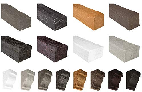 COSCA Balkenkonsole DK90 aus Polyurethane, Dekokonsole, PU Konsole Holzoptik (Eiche dunkel - 75x120mm) Balkendeko Zierkonsole Lampe