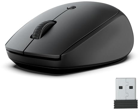 JLab Go Bluetooth Mouse, Battery Powered Wireless Mouse - Tri-Mode (BT 5.0/5.0/2.4Ghz) with USB-Dongle, Ergonomic, Compact Multi Device Silent Mouse for Laptop, PC, Computer, iPad, Mac, Tablet