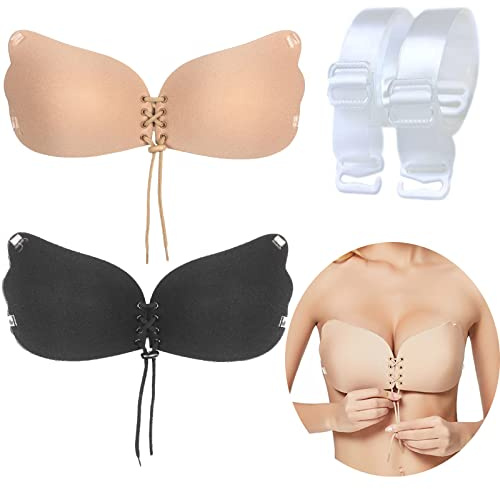 BSITSSS Soutien Gorge Adhesif Push Up, Soutien Gorge Invisible, sans Bretelles, pour Robe et Robes de Mariée