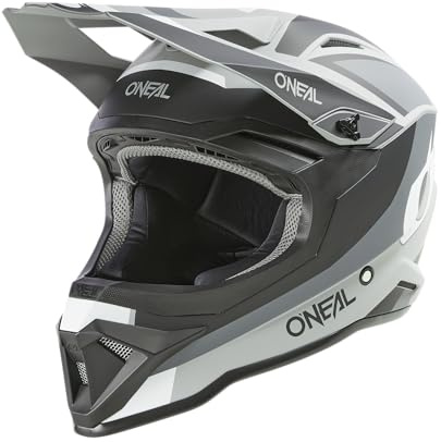 O'NEAL | Casco da motocross | MX Enduro | Guscio in ABS, fodera comfort, prese d'aria per una ventilazione e un raffreddamento ottimali | Casco 1SRS Stream V.24 | Adulto | Nero Grigio | Taglia XL