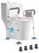 Vocpy 4-in-1 Raised Toilet Seat with Armrests and Backrest, Bedside Commode Chair, Adjustable Toilet Safety Frame, Shower Chair with Padded Seat, Grey