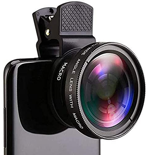 Bordhap Fish Eye Phone Lens, 0.45X Phone with HD Camera Lens Macro Clip Lens Wide Angle Lens Lens for Mobile Phone Camera
