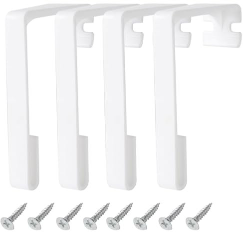 FiTspi 4 Stück Wohnmobil-Vorhanghalter für Wohnmobile, Fenster, Seitenvorhang-Halter, Kunststoff-Camper-Vorhangschienen-Clips mit Schrauben, Wohnmobil-Zubehör, Hardware für Innen-Wohnmobile,