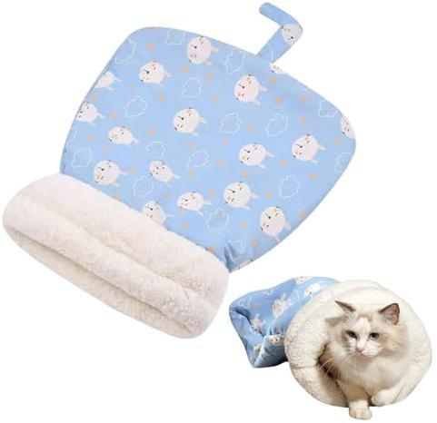 RELKLYU 1 Trozo De Saco De Dormir para Mascotas, Saco De Dormir De Lujo Cálido, Suministros para Dormir para Mascotas, Nido De Gatos A Prueba De Viento.