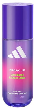 adidas Vibes Spark Up Acqua profumata spray per corpo e capelli, da Donna, Mood Boosting, Note di Mango succoso e Limone dolce, Per Ogni Occasione, 150 ml