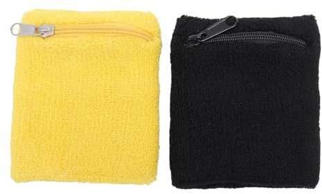Handledsväska med dragkedja 2-pack Sportsvettband Bomullshandledsdragkedja Plånbok för jogging Löpning Cykling Gym Träning Bekväma Andas Moderiktiga tillbehör