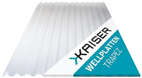 Kaiser plastic® Wellplatte Trapez glatt und klar | 90 x 200 cm| Trapez 76/18-1mm Stärke | Made in Germany | 5 Stück