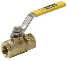 Parker Hannifin V502P-6 Brass Industrial Ball Valve, PTFE Seal, Panel Mount, 600 psi, 3/8 Female Thread x 3/8 Female Thread