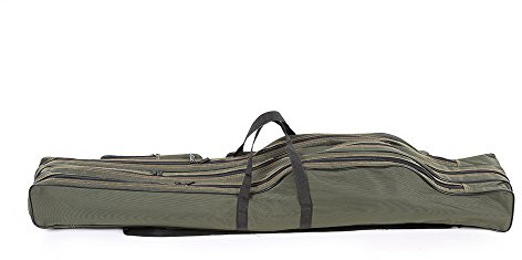 Lixada 120/130/150cm Portable Plegable Barra de Pesca Carrier Lienzo de Pesca Herramientas de Bolsa de Almacenamiento Caso (Tres Capas - 130cm)