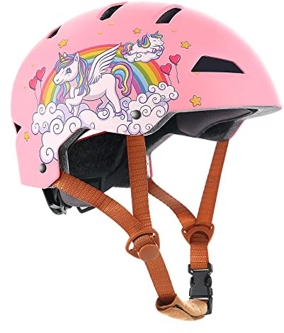 WHALEZON Kids Bike Helmet Ages 3-5-8-14, CPSC ASTM CPSIA Certified Toddler Helmet-Girls Pink Unicorn