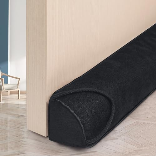 HooTown 82 cm de Boudin de Porte Lourd - Stop-Vent et Stop-Froid pour Portes et Fenêtres en Noir