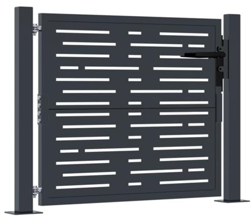 vidaXL Portail de Jardin, Portillon de Patio, Barrière de Sécurité, Porte d'Extérieure Terrasse, Anthracite 105x105 cm Acier Conception de Carré