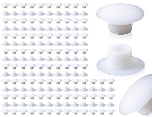ZoeTekway 200 Stück 6 mm Weiß Abdeckstopfen Bohrloch Füllung Abdeckkappen für Bohrlöcher Schrauben Möbel Stopfen Sie das Loch