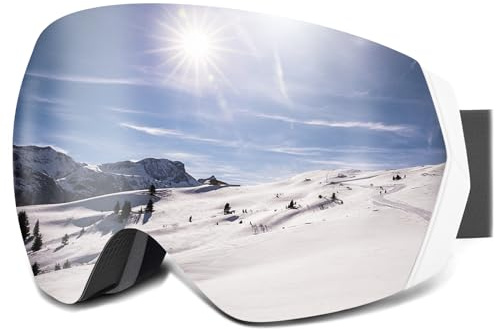 Carfia gafas de esquí hombre mujer para usuarios de gafas 100% protección UV400 gafas de nieve gafas de esquí antivaho gafas de snowboard gafas de esquí
