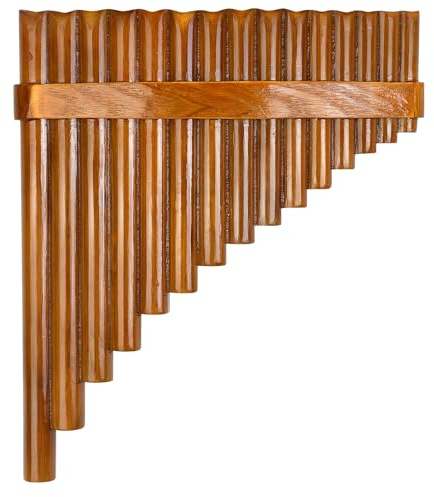 Giftik Panflöte Profi 15 Panflöte G Key Panflöte Bambus Dizi Flöte - Perfektes Instrument für Anfänger und Studenten (Rechtshänder)