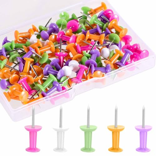 Acooruiteng Push Pins Thumb Tacks for Wall Decorative Push Pins for Bulletin Board Thumbtacks Colorful Push Pins for Cork Board Pins for Cork Board Pushpins for Home Office Craft Projects 100-Pack